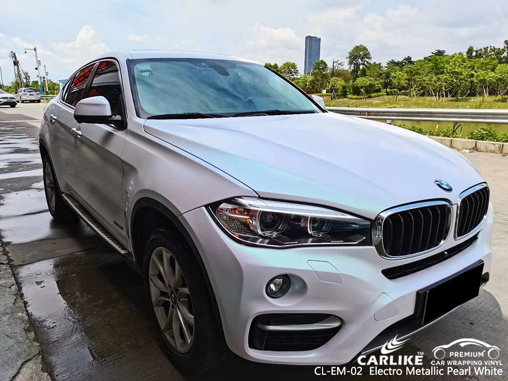 CL-EM-02 electro metallic pearl white car wrap vinyl matte for BMW California United States