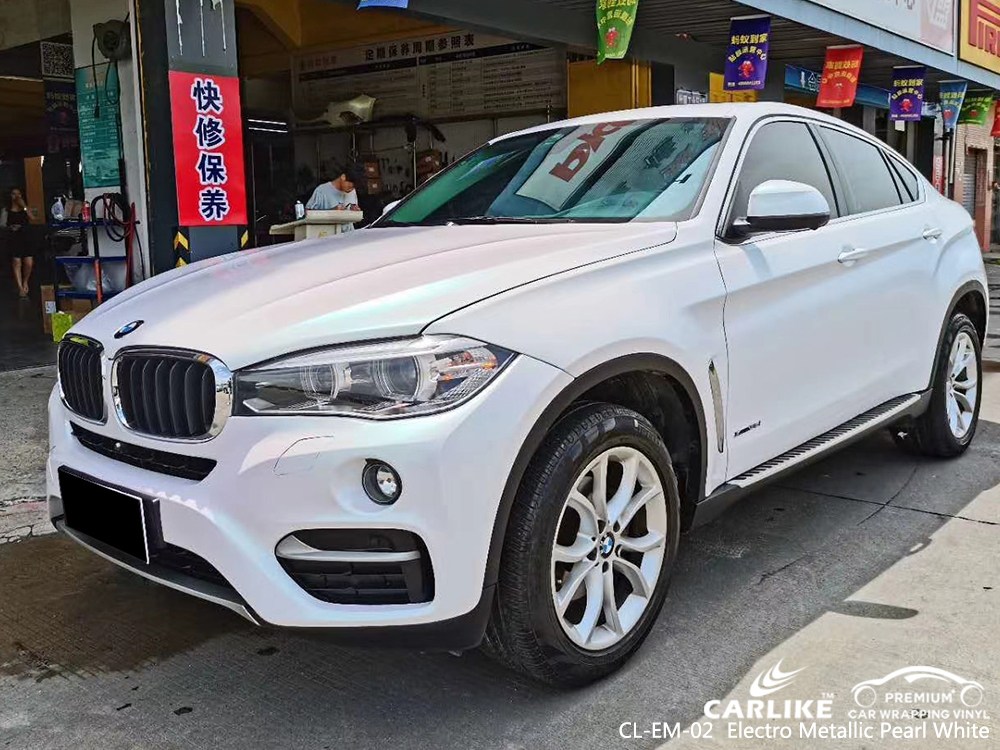 CL-EM-02 electro metallic pearl white car wrap vinyl matte for BMW California United States