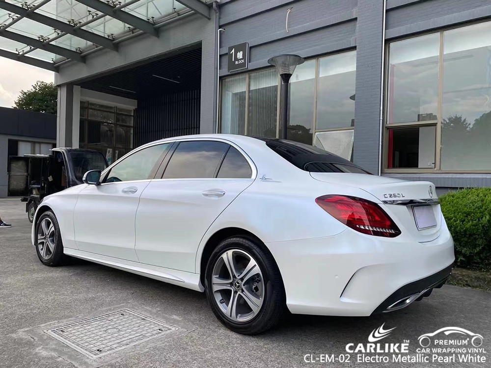 CL-EM-02 electro metallic pearl white car wrap film for MERCEDES-BENZ Drenthe Netherlands