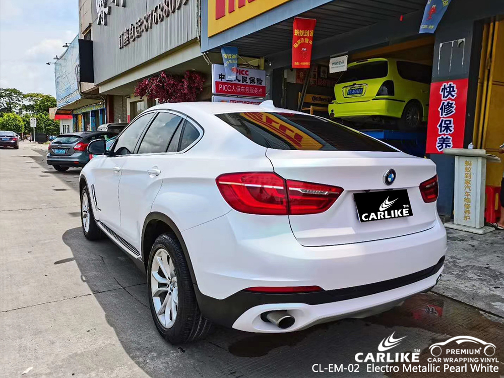 CL-EM-02 electro metallic pearl white car wrap vinyl matte for BMW California United States