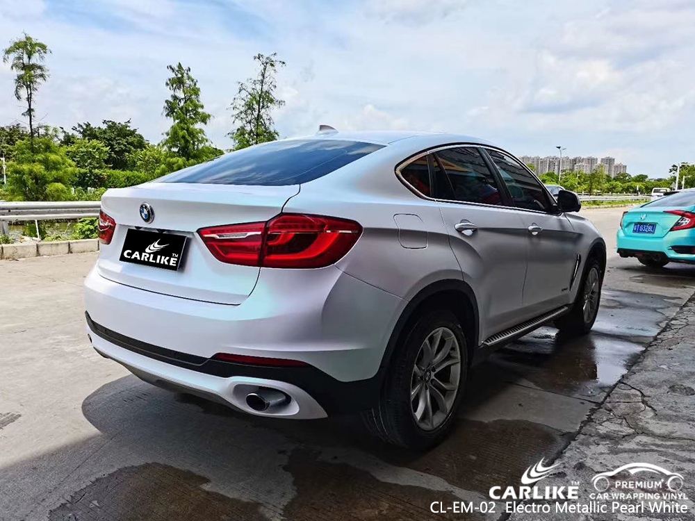 CL-EM-02 electro metallic pearl white car wrap vinyl matte for BMW California United States