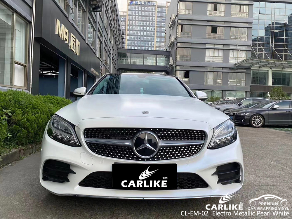 CL-EM-02 electro metallic pearl white car wrap film for MERCEDES-BENZ Drenthe Netherlands
