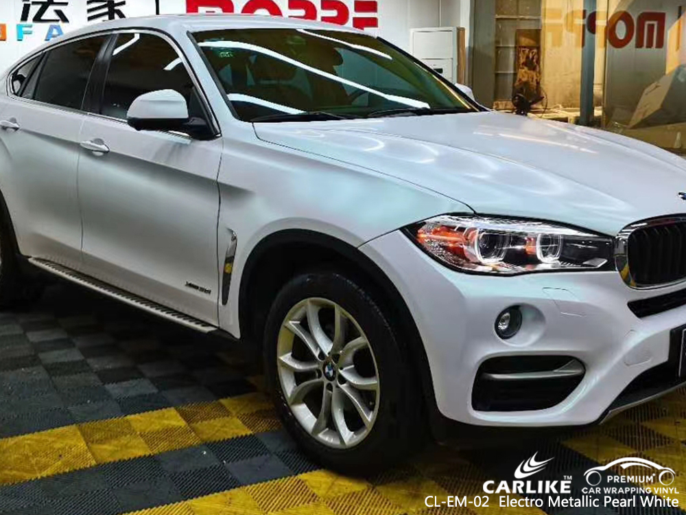 CL-EM-02 electro metallic pearl white car wrap vinyl matte for BMW California United States