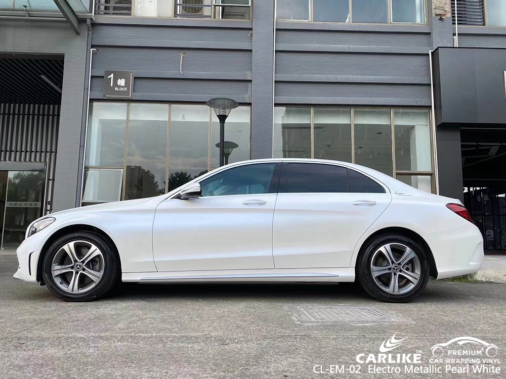 CL-EM-02 electro metallic pearl white car wrap film for MERCEDES-BENZ Drenthe Netherlands