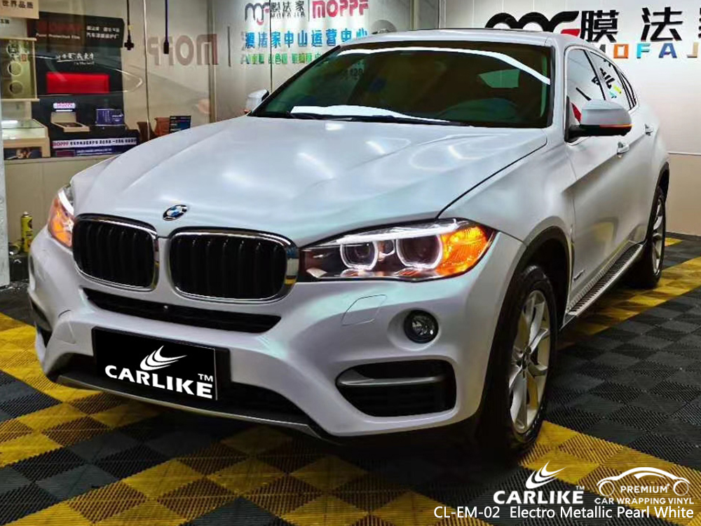 CL-EM-02 electro metallic pearl white car wrap vinyl matte for BMW California United States