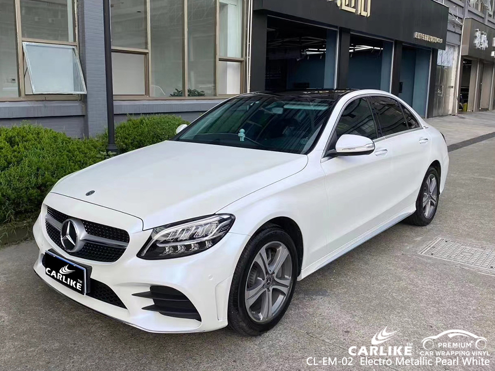 CL-EM-02 electro metallic pearl white car wrap film for MERCEDES-BENZ Drenthe Netherlands
