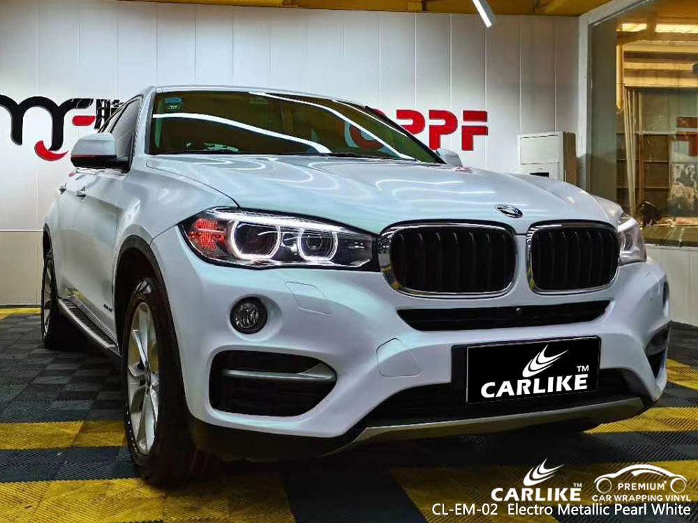 CL-EM-02 electro metallic pearl white car wrap vinyl matte for BMW California United States