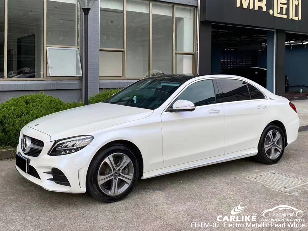 CL-EM-02 electro metallic pearl white car wrap film for MERCEDES-BENZ Drenthe Netherlands