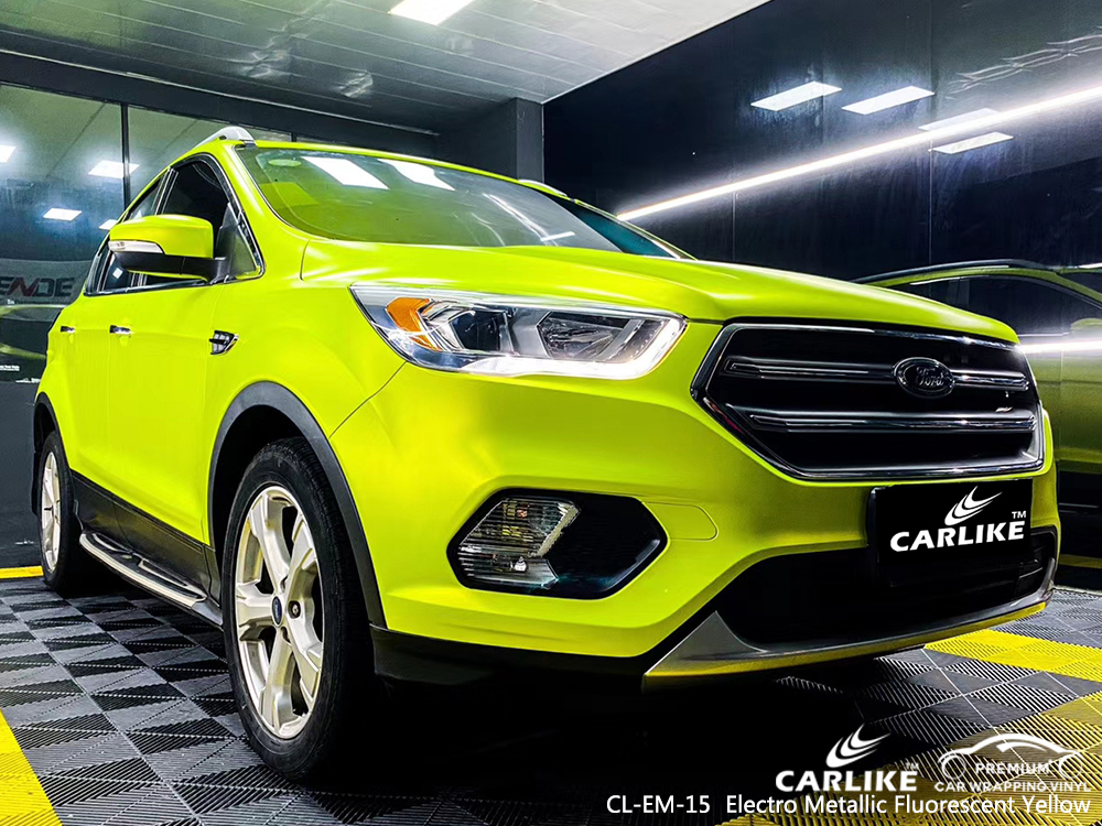 CL-EM-15 electro metallic fluorescent yellow car wrapping for FORD Pennsylvania United States