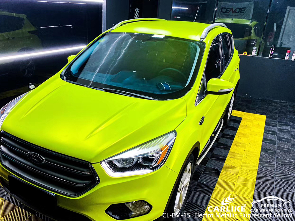CL-EM-15 electro metallic fluorescent yellow car wrapping for FORD Pennsylvania United States
