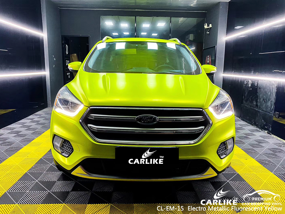 CL-EM-15 electro metallic fluorescent yellow car wrapping for FORD Pennsylvania United States