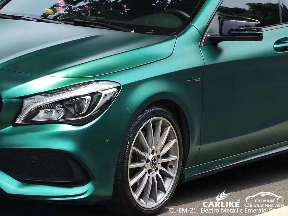 CL-EM-21 electro metallic emerald green vinyl wrap for MERCEDES-BENZ Utrecht Netherlands