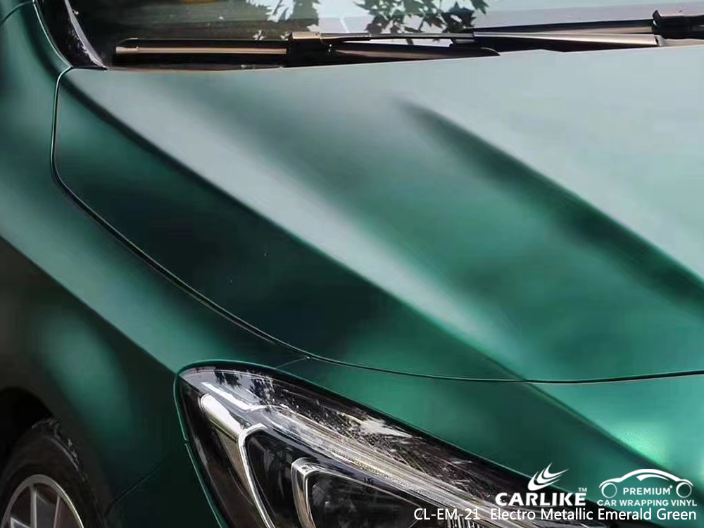CL-EM-21 electro metallic emerald green vinyl wrap for MERCEDES-BENZ Utrecht Netherlands