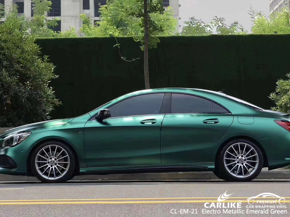 CL-EM-21 electro metallic emerald green vinyl wrap for MERCEDES-BENZ Utrecht Netherlands