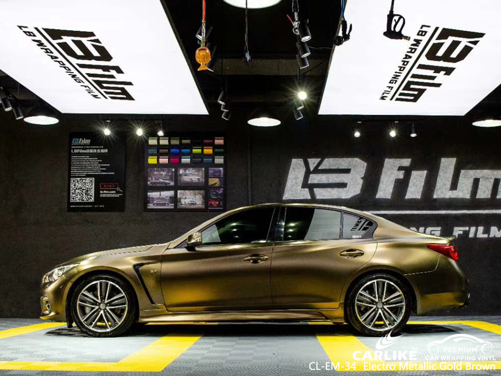 CL-EM-34 electro metallic gold brown vinyl wrap for INFINITI Texas United States