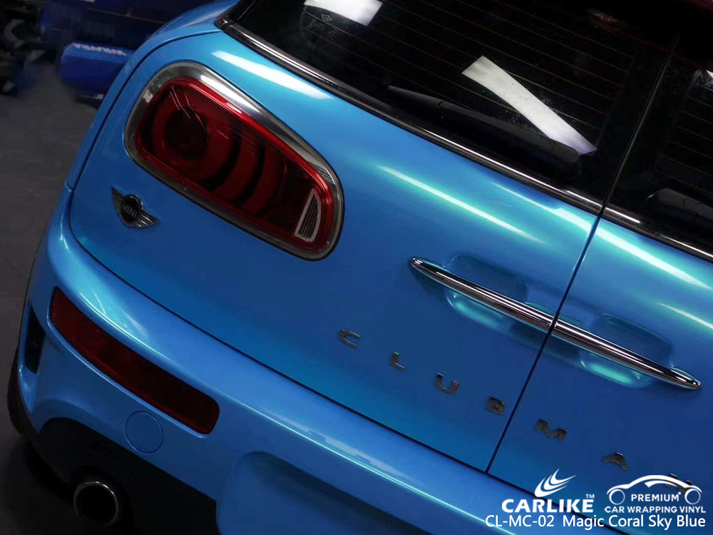 CL-MC-02 magic coral sky blue vinyl films for MINI Gelderland Netherlands