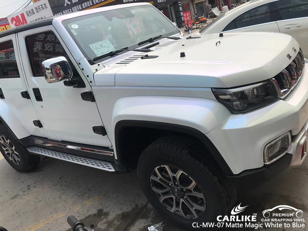 CL-MW-07 matte magic white to blue wrap my car for BEIJING Nevada United States