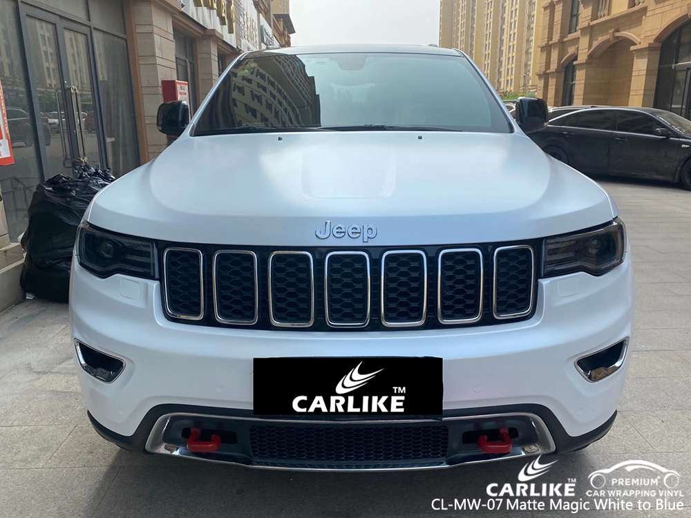 CL-MW-07 matte magic white to blue ship car foil for JEEP Flevoland Netherlands