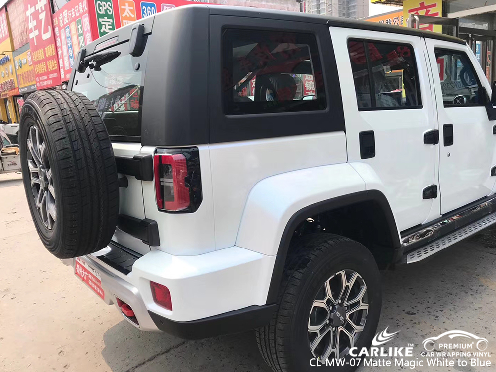 CL-MW-07 matte magic white to blue wrap my car for BEIJING Nevada United States