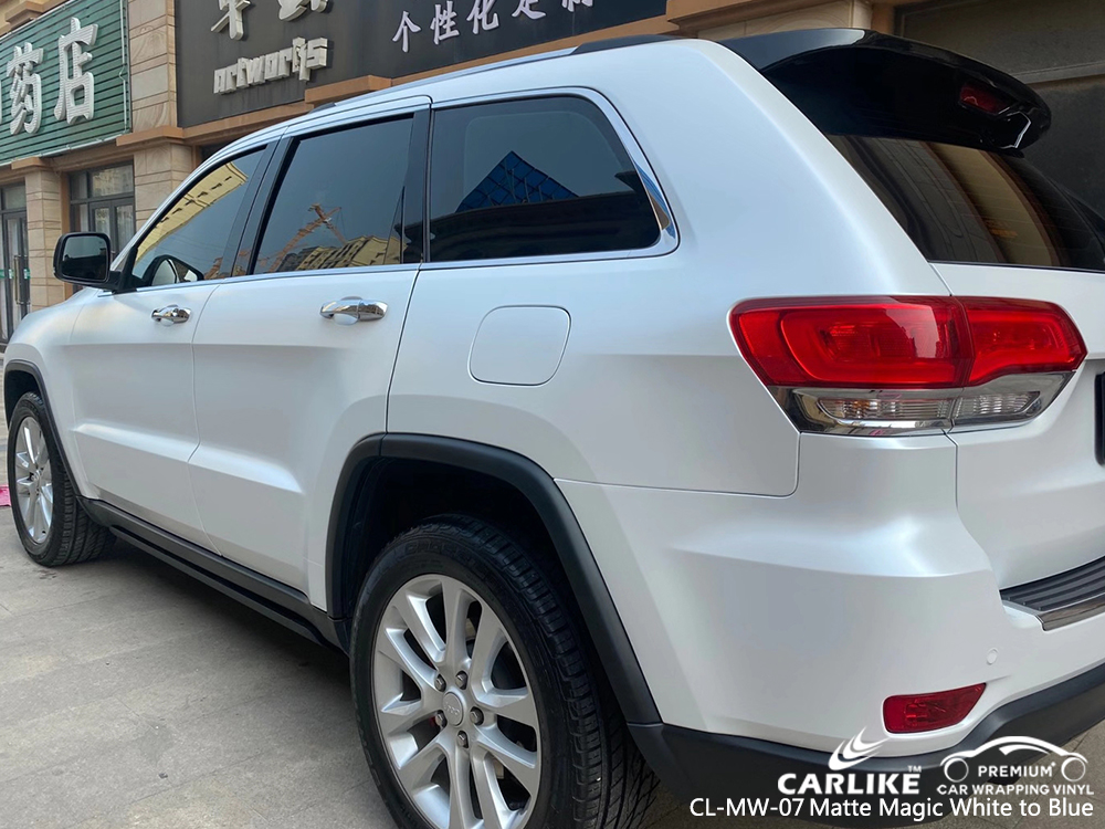 CL-MW-07 matte magic white to blue ship car foil for JEEP Flevoland Netherlands