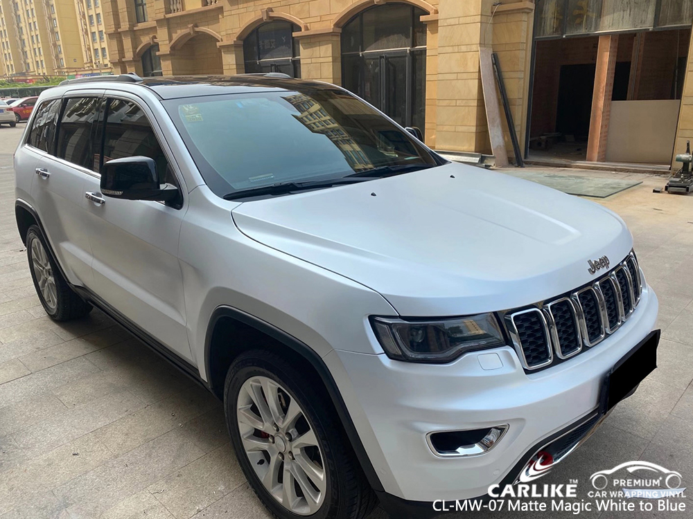 CL-MW-07 matte magic white to blue ship car foil for JEEP Flevoland Netherlands