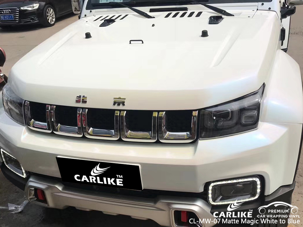 CL-MW-07 matte magic white to blue wrap my car for BEIJING Nevada United States