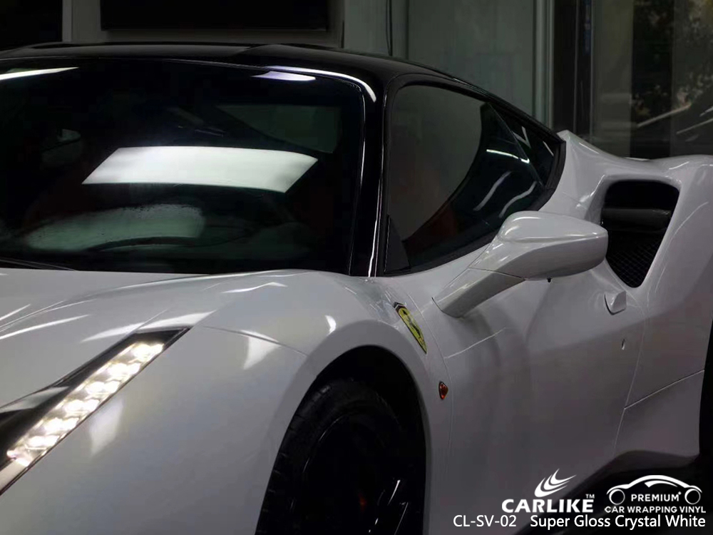 CL-SV-02 super gloss crystal white car wrap film for FERRARI Oklahoma United States