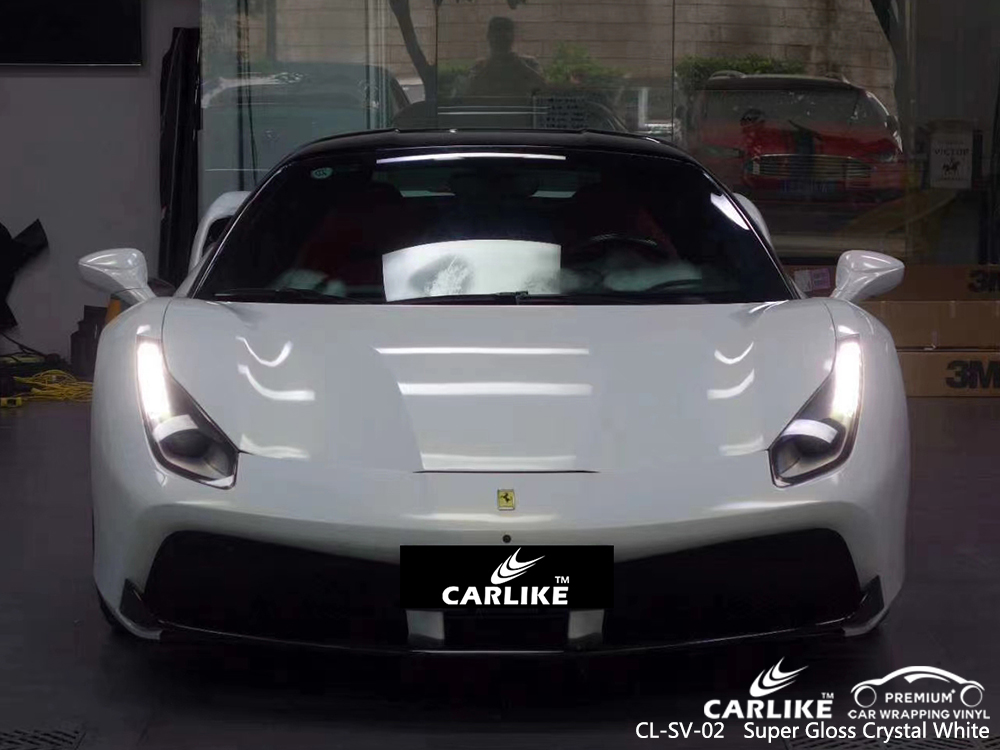 CL-SV-02 super gloss crystal white car wrap film for FERRARI Oklahoma United States