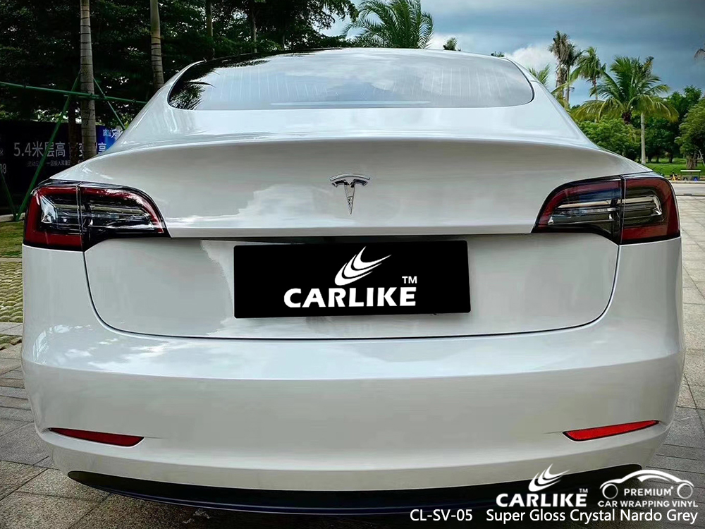 CL-SV-05 super gloss crystal nardo grey car wrapping for TESLA Florida United States