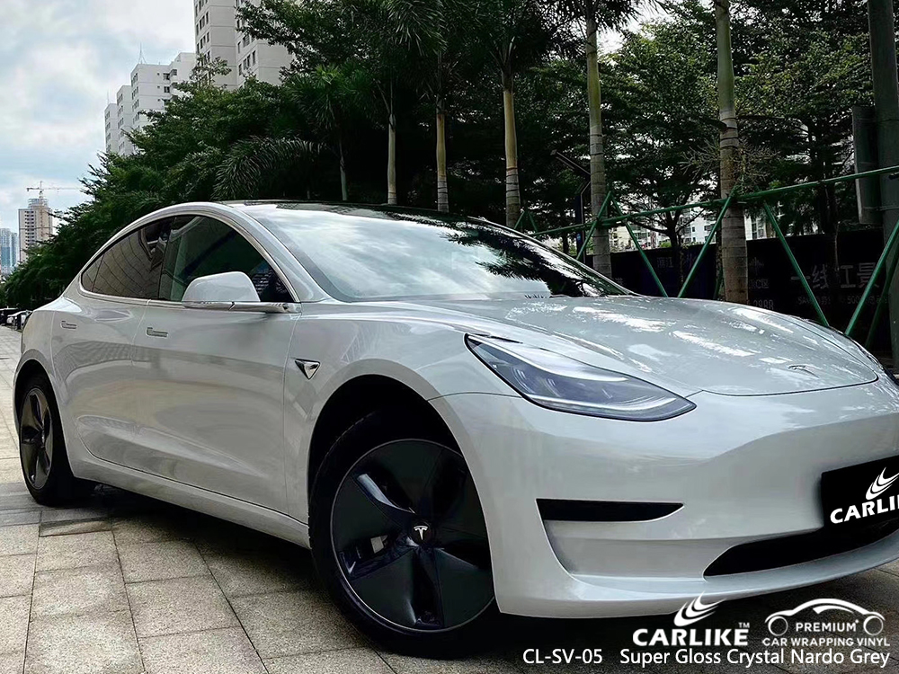 CL-SV-05 super gloss crystal nardo grey car wrapping for TESLA Florida United States