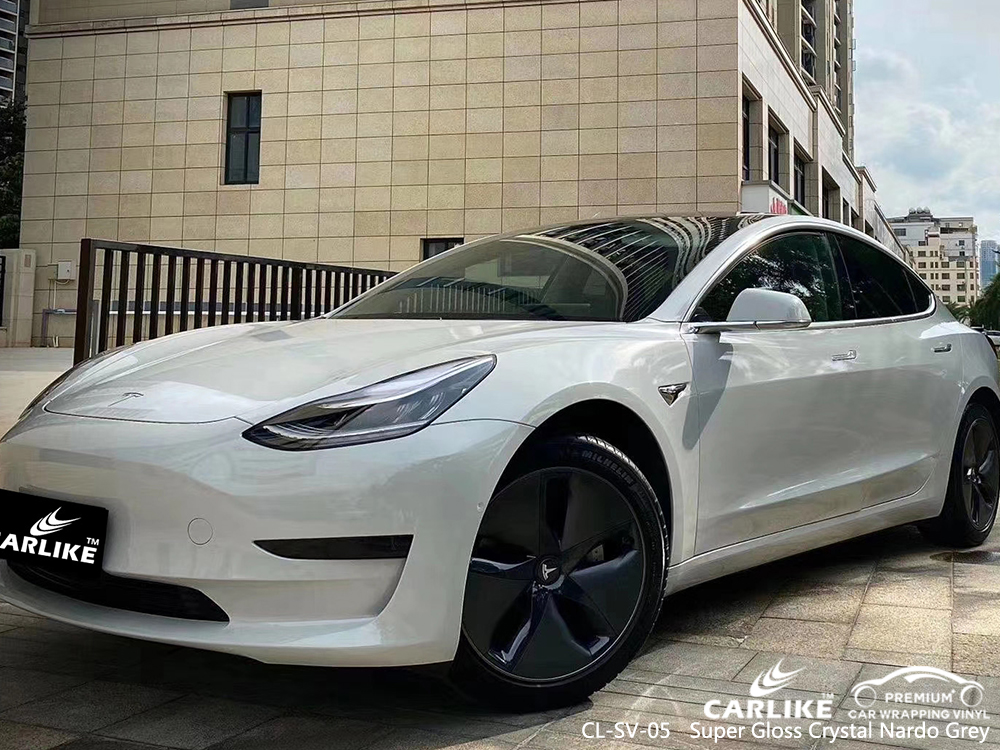CL-SV-05 super gloss crystal nardo grey car wrapping for TESLA Florida United States