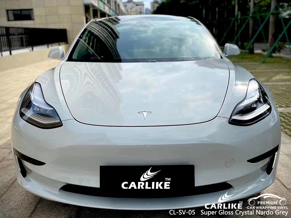 CL-SV-05 super gloss crystal nardo grey car wrapping for TESLA Florida United States