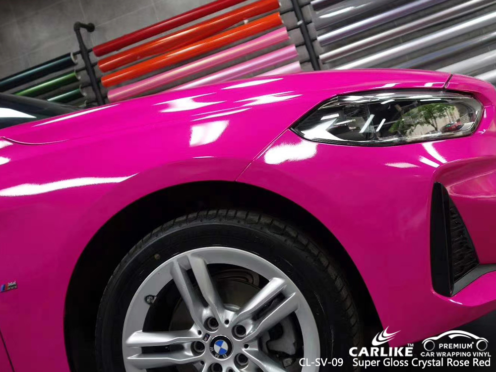 CL-SV-09 super gloss crystal rose red boat vehicle wrapping for BMW North Brabant Netherlands