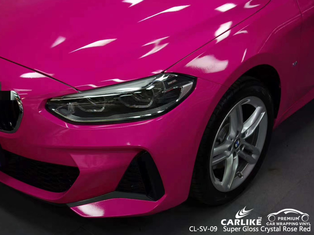 CL-SV-09 super gloss crystal rose red boat vehicle wrapping for BMW North Brabant Netherlands