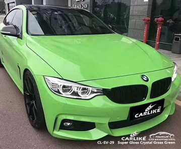 CL-SV-29 super gloss crystal grass green body wrap car supplier for BMW