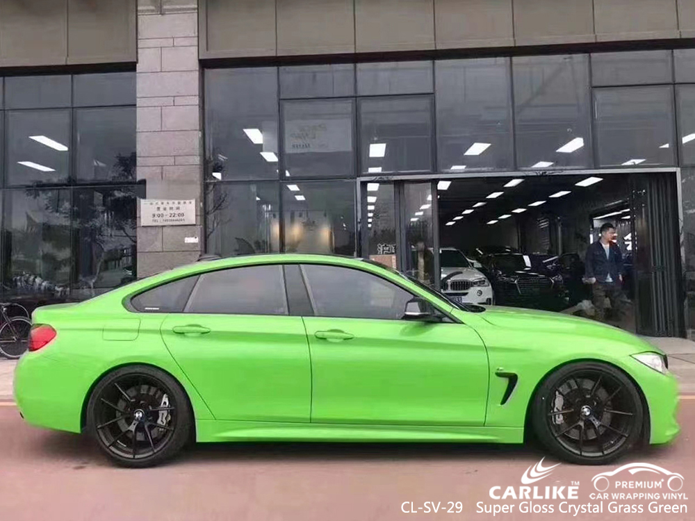 CL-SV-29 super gloss crystal grass green body wrap car supplier for BMW Washington United States