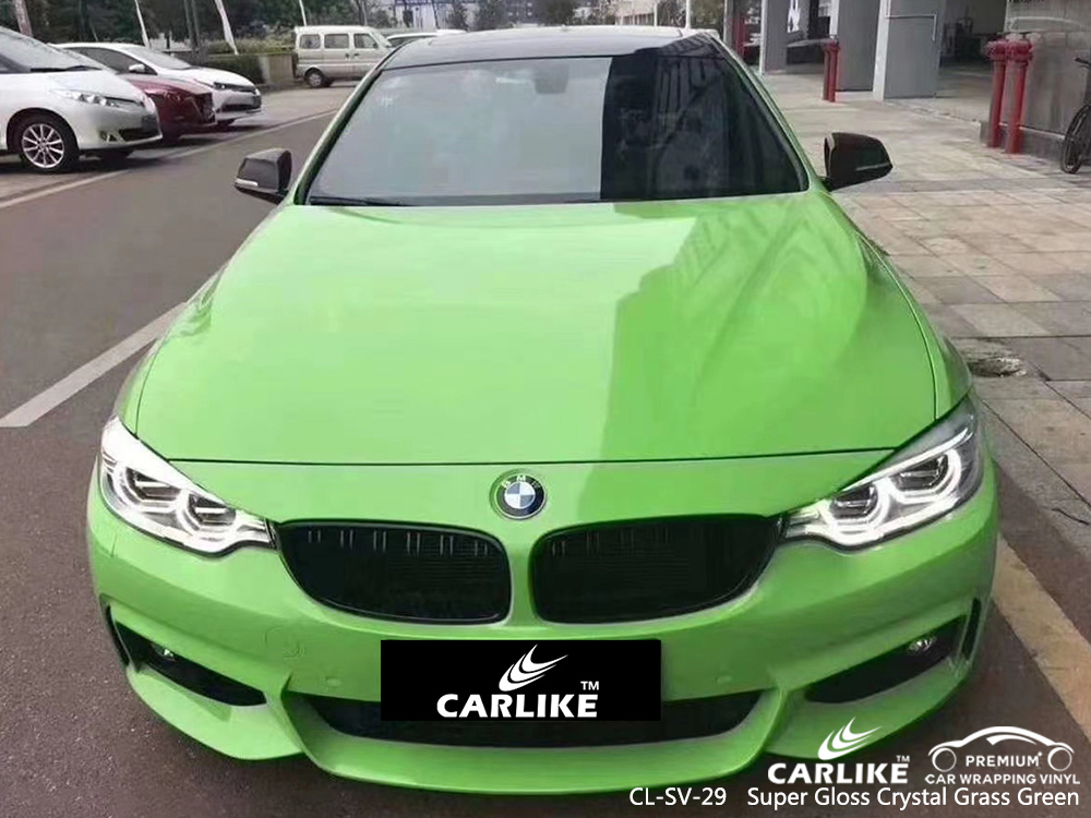 CL-SV-29 super gloss crystal grass green body wrap car supplier for BMW Washington United States