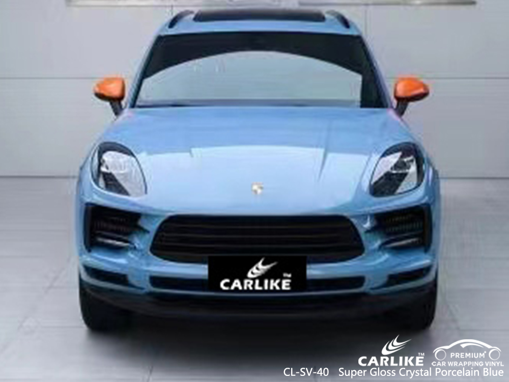 CL-SV-40 super gloss crystal porcelain blue motorcycle wrap vinyl for PORSCHE North Holland Netherlands