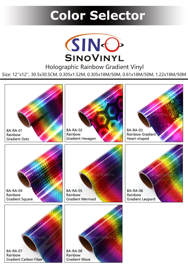 Holographic Rainbow Gradient Cricut Cutting DIY Craft Vinyl