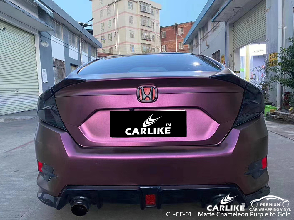 CL-CE-01 matte chameleon purple to gold automobile vinyl wrap for HONDA Louisiana United States