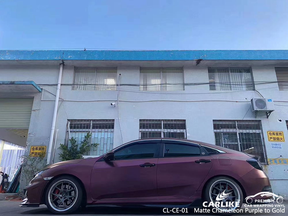 CL-CE-01 matte chameleon purple to gold automobile vinyl wrap for HONDA Louisiana United States