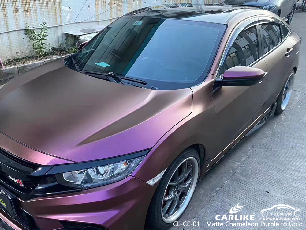 CL-CE-01 matte chameleon purple to gold automobile vinyl wrap for HONDA Louisiana United States