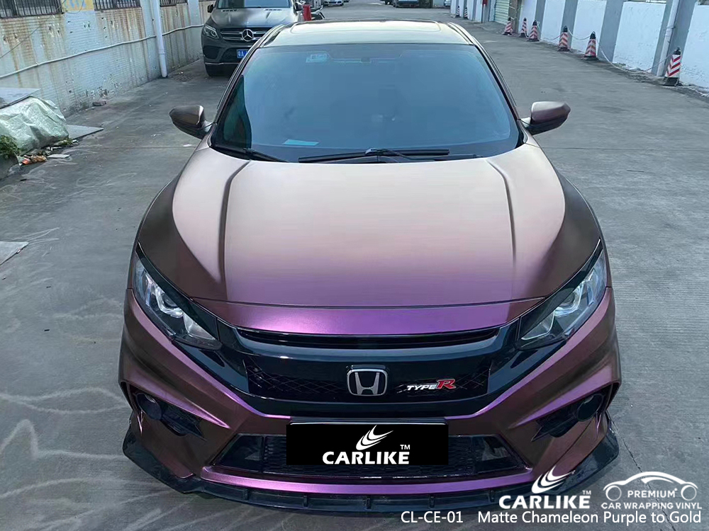 CL-CE-01 matte chameleon purple to gold automobile vinyl wrap for HONDA Louisiana United States