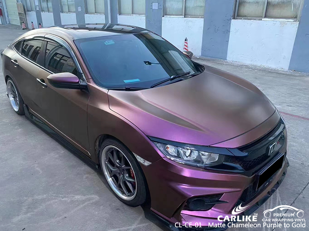 CL-CE-01 matte chameleon purple to gold automobile vinyl wrap for HONDA Louisiana United States