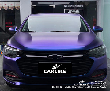 CL-CE-02 CHEVROLET için mat bukalemun açık maviden mora otomobil kaplaması