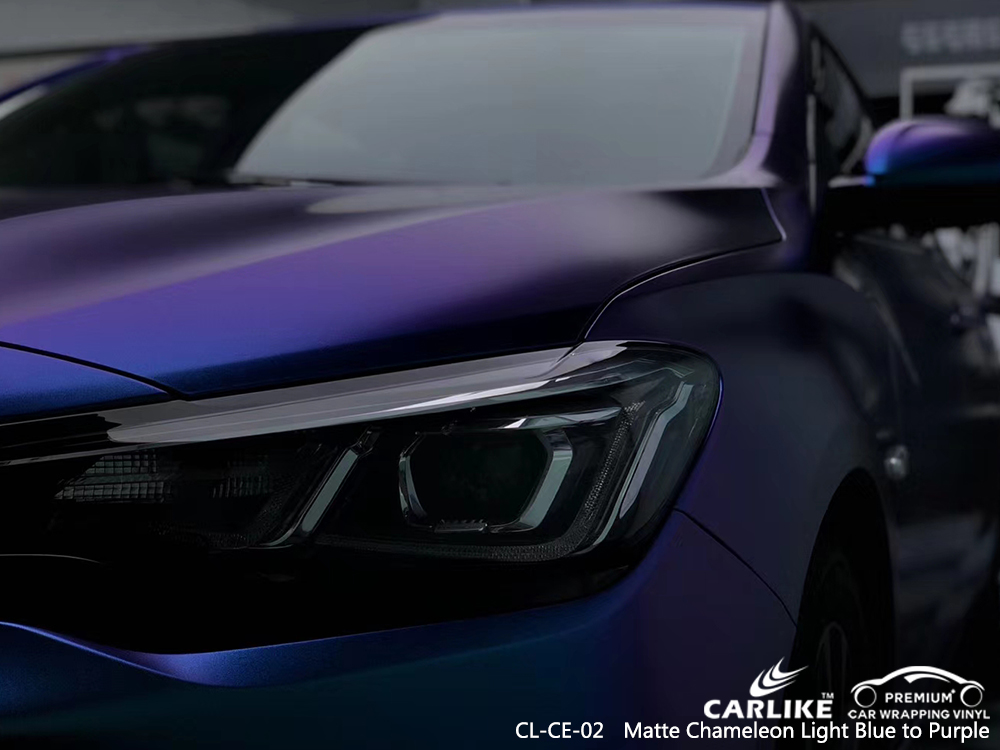CL-CE-02 matte chameleon light blue to purple autobike vehicle wrapping for CHEVROLET Minnesota United States