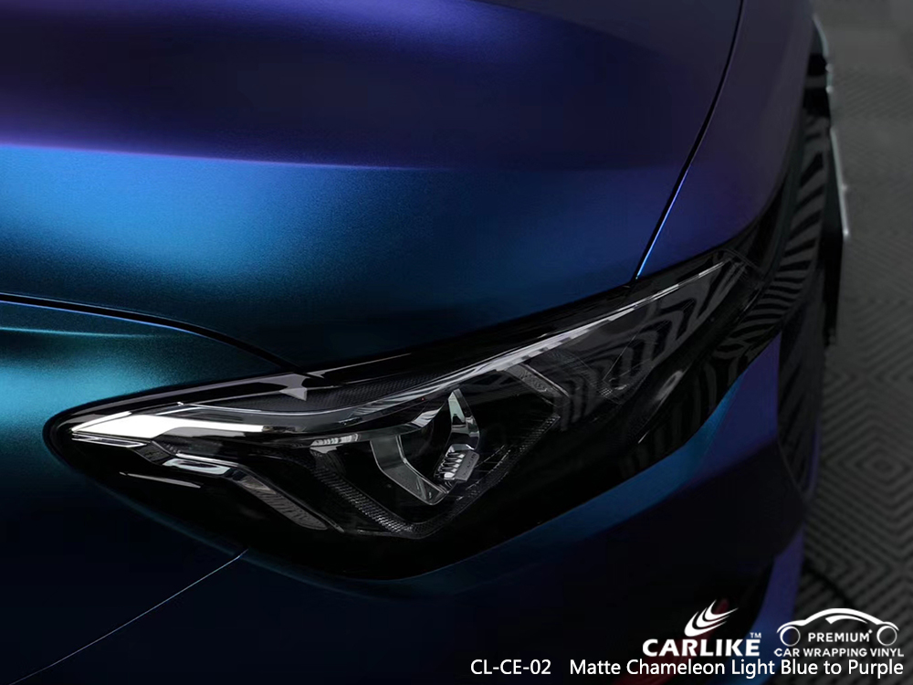 CL-CE-02 matte chameleon light blue to purple autobike vehicle wrapping for CHEVROLET Minnesota United States