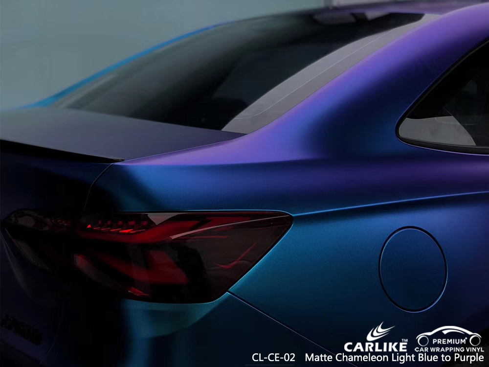 CL-CE-02 matte chameleon light blue to purple autobike vehicle wrapping for CHEVROLET Minnesota United States