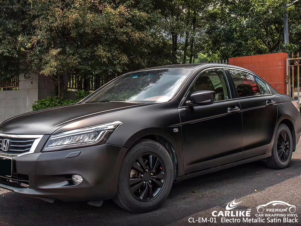 CL-EM-01 electro metallic satin black car wrapping for HONDA Delaware United States