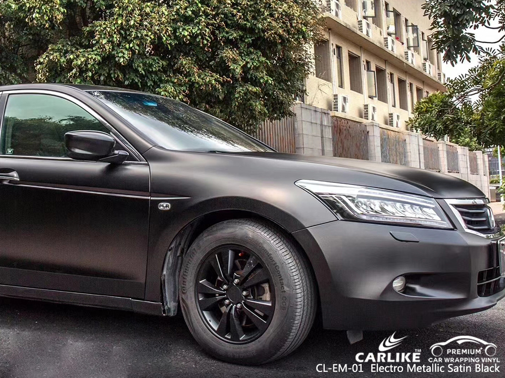 CL-EM-01 electro metallic satin black car wrapping for HONDA Delaware United States